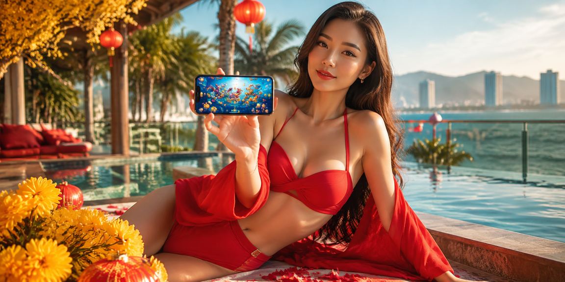 Người chơi thử nghiệm game bắn cá tại bãi biển Đà Nẵng